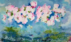 Thriving In Beauty II by Emilija Pasagic - Original Painting on Box Canvas sized 60x36 inches. Available from Whitewall Galleries